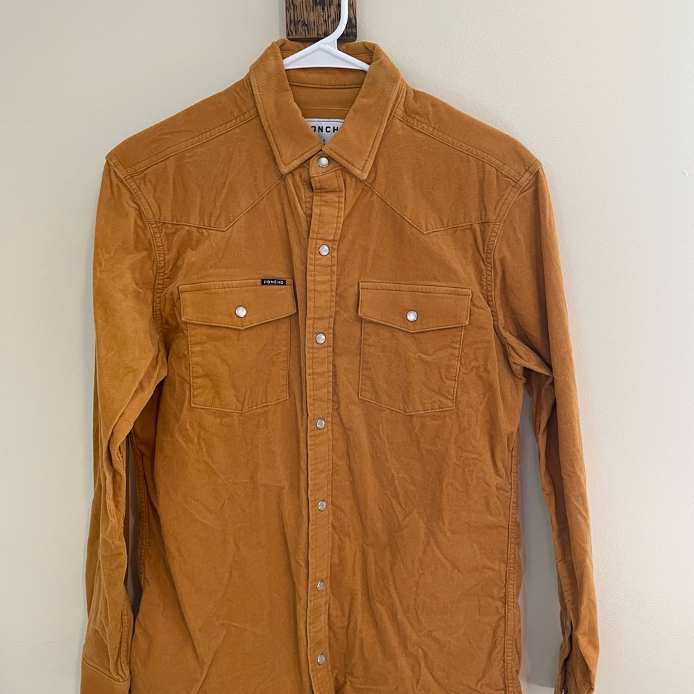 Poncho Outdoors Men’s Long Sleeve Corduroy Button-Up Shirt